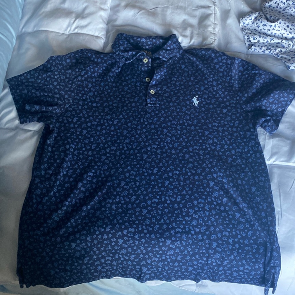 Polo Ralph Lauren medium, custom slim fit blue flower